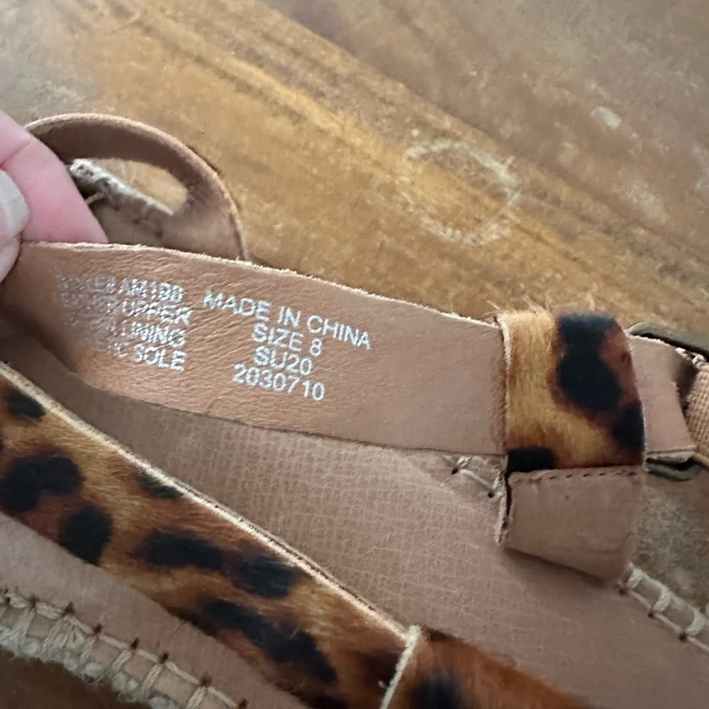 Madewell asymmetrical espadrille sandals in calf‎ hair ladies size 8 NEW AM198